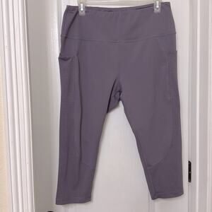 Raypose Cropped Athletic Leggings Gray Lilac Size XL